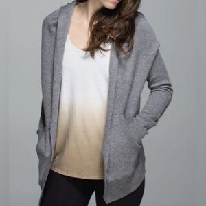 Lululemon Gray Women’s Cabin Yogi Warp Hoodie Reversible Cardigan Sweater Size 6